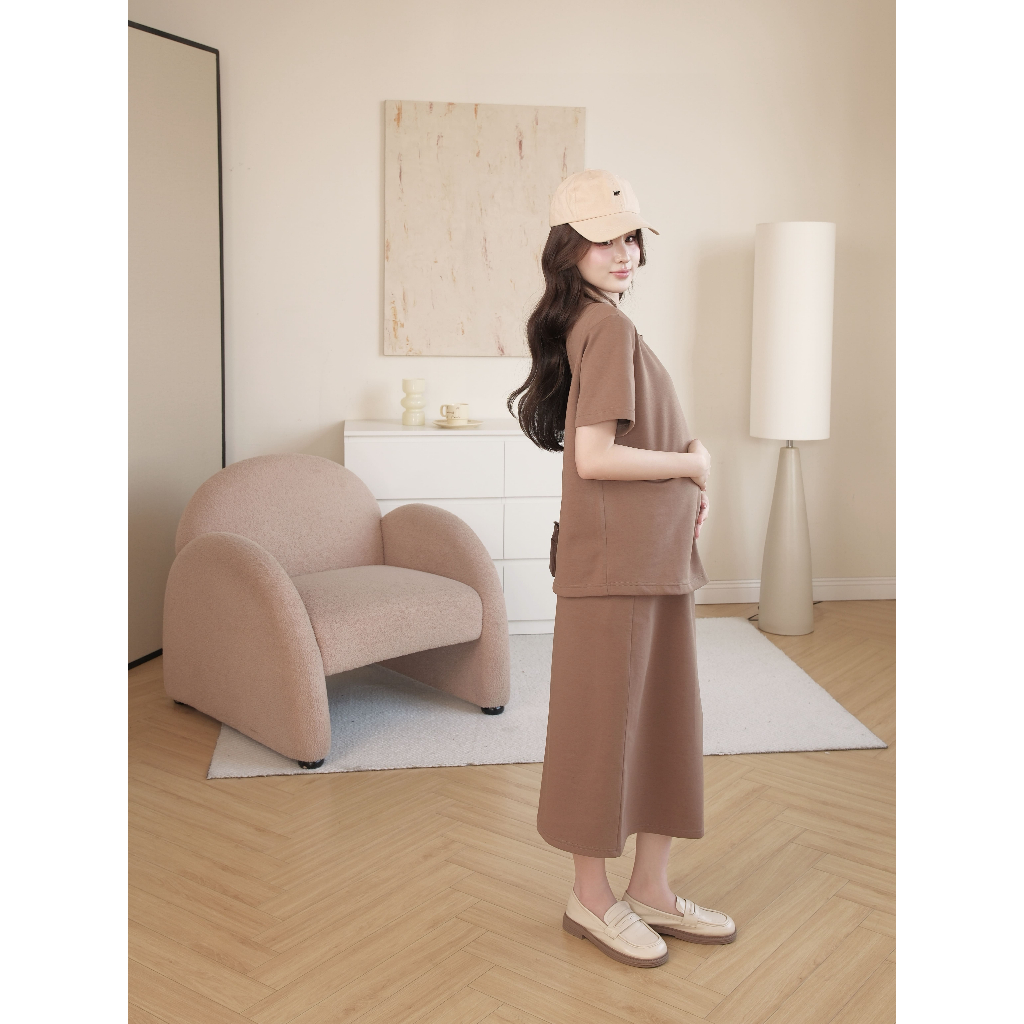 Set Đồ Bầu MONO SET Chất Liệu Cotton Double Face Mềm Mịn, Thoáng Mát, Hình In Sắc Nét Bền Màu - L'amme