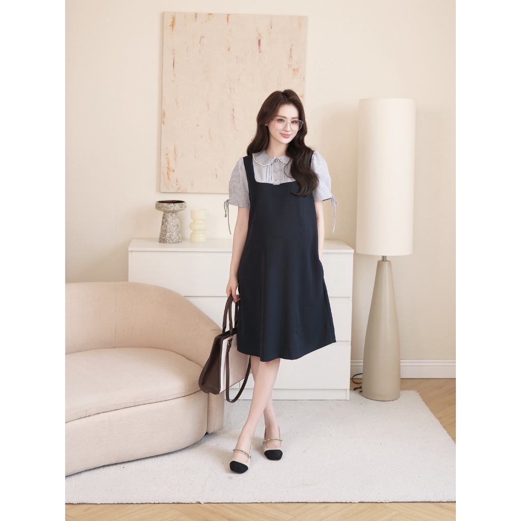 Váy Bầu NOVA DRESS Chéo Ý Cao Cấp, Đầm Bầu Công Sở Form Suông Giấu Dáng Che Bụng Hiệu Quả - L'amme