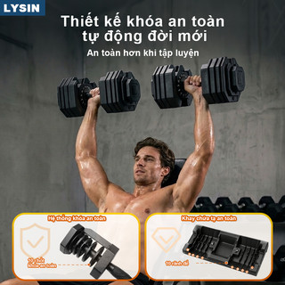 Tạ Tập Gym Tại Nhà Điều Chỉnh Đa Năng LYSIN 15IN1 Vuông, Điều Chỉnh Nhanh, Chống Trượt, Tạ Khác Nhau Từ 2kg Đến 24kg