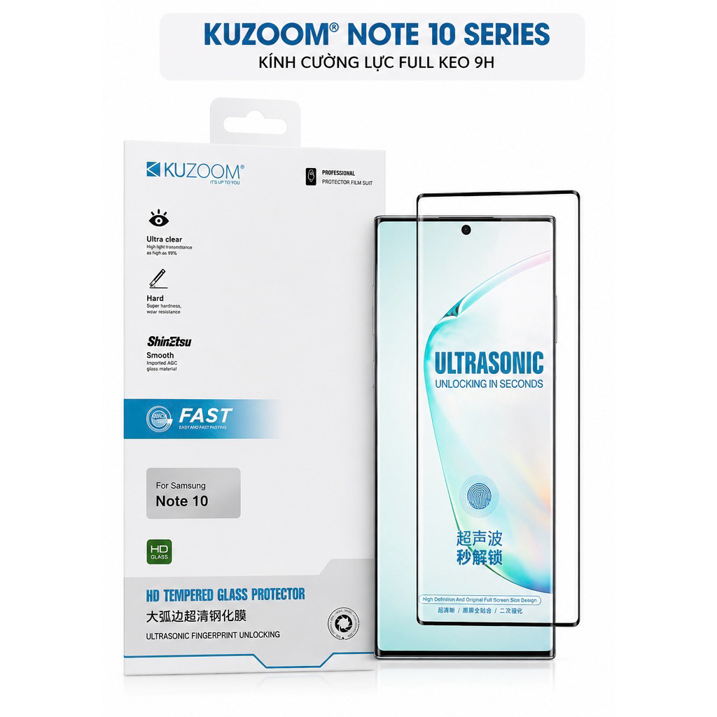 Kính Cường Lực KUZOOM Samsung Galaxy Note 10 Note 10 Plus Note 20 Note 20 Ultra Full Màn Hình 9H Chính Hãng | BigBuy360 - bigbuy360.vn