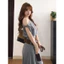 Bộ Đồ Nữ 2 Mảnh Lệch Vai Tay Ngắn Kèm Thắt Lưng Quần Ống Rộng Cạp Cao Tôn Dáng Thời Trang Hè