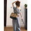Bộ Đồ Nữ 2 Mảnh Lệch Vai Tay Ngắn Kèm Thắt Lưng Quần Ống Rộng Cạp Cao Tôn Dáng Thời Trang Hè