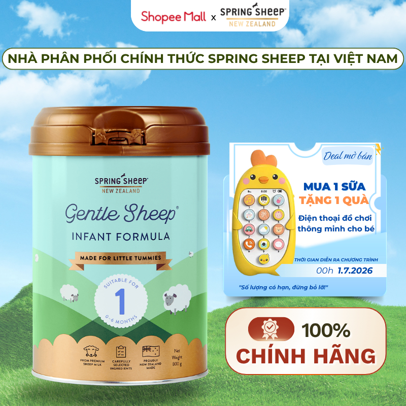 [NHẬP KHẨU] Sữa Cừu Spring Sheep Lon Số 1 Cho Bé Hấp Thụ Tốt, Tiêu Hóa Khỏe, Date Mới Đủ Tem Phụ