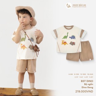 M&B (6M-6Y) Bộ quần cộc tay DINO GANG cotton thoáng mát, thấm hút mồ hôi, mặc mát mùa hè-DINO5.25