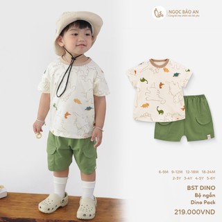 M&B (6M-6Y) Bộ quần áo cộc tay DINO PACK cotton thoáng mát, co giãn thấm hút mồ hôi-DINO5.25
