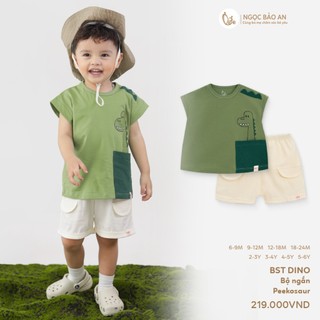 M&B (6M-6Y) Bộ quần áo sát nách PEEKOSAUR cotton thoáng mát, co giãn tốt, thấm hút mồ hôi-DINO5.25