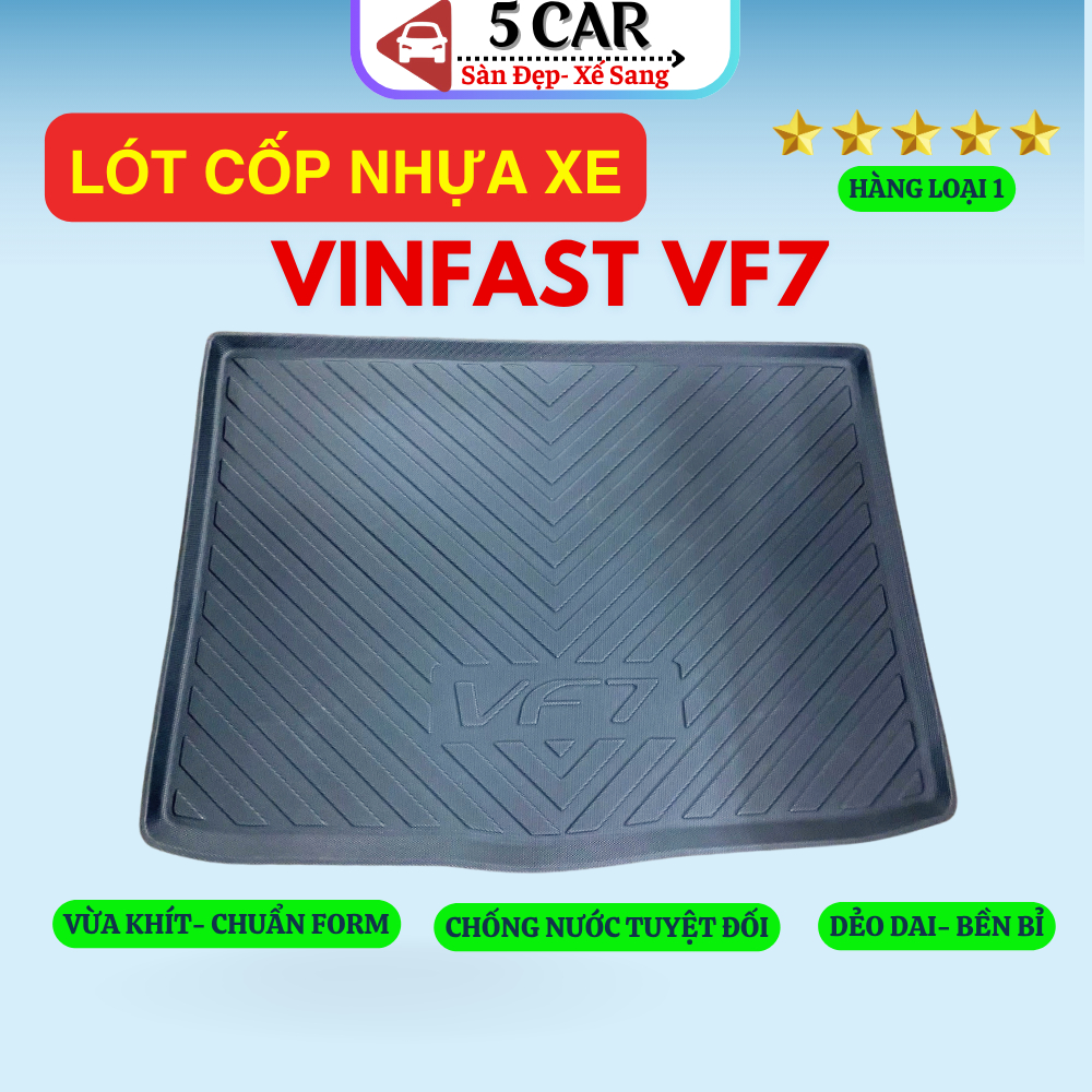 LÓT CỐP xe VINFAST VF7 2024 - NAY nhựa dẻo siêu đẹp, siêu bền, chống thấm nước, không mùi, vừa khít