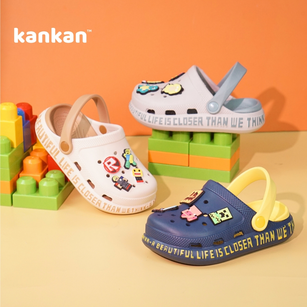 Sục Cho Bé Trai MineCraft Pokemon KanKanStore Dép Sục Có Quai Tặng Kèm Sticker KA132