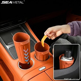 SEAMETAL Cốc đựng đồ ô tô silicone mềm gắn khe cửa xe chống nước đựng rác ô gấp khăn giấy gọn