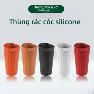 SEAMETAL Cốc đựng đồ ô tô silicone mềm gắn khe cửa xe chống nước đựng rác ô gấp khăn giấy gọn