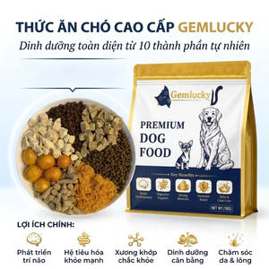 Hạt cho chó mix topping 7 loại, Lòng đỏ trứng, Thị bò, Thịt gà, Xương ống... GEMLUCKY DOG FOOD