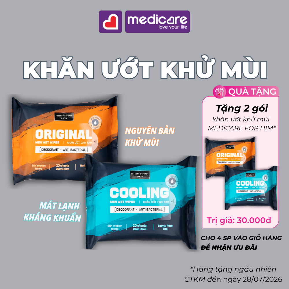 Khăn Ướt MEDiCARE Nam Gói 20 tờ