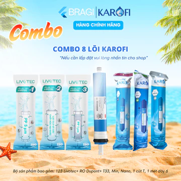 Combo 7 Lõi Lọc Karofi Gồm Lõi 123 Smax Duo - Màng RO50GPD Dupont Mỹ - 3 Lõi tính năng T33, Mineral, Nano Silver K7IQ-2