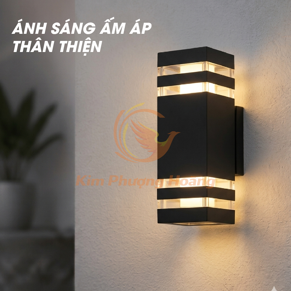 Đèn LED Gắn Tường Hắt 2 Đầu Chống Nước IP65| Đèn Hắt Tường Trụ 2 Đầu Ánh Sáng Vàng BH 2 Năm
