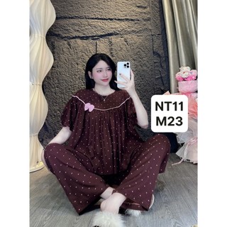 Tay ngắn phồng babydoll xòe tole lanh mặc mất và thấm hut mồ hôi dành cho nữ mặc nhà 40KG-70KG