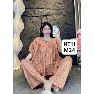 Tay ngắn phồng babydoll xòe tole lanh mặc mất và thấm hut mồ hôi dành cho nữ mặc nhà 40KG-70KG