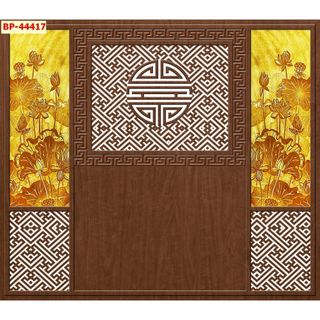 Tranh 3D dán tường Bàn thờ gia tiên VẢI LỤA KIM SA tặng keo +dụng cụ, KHÔ LỚN 2MX2M5 LL