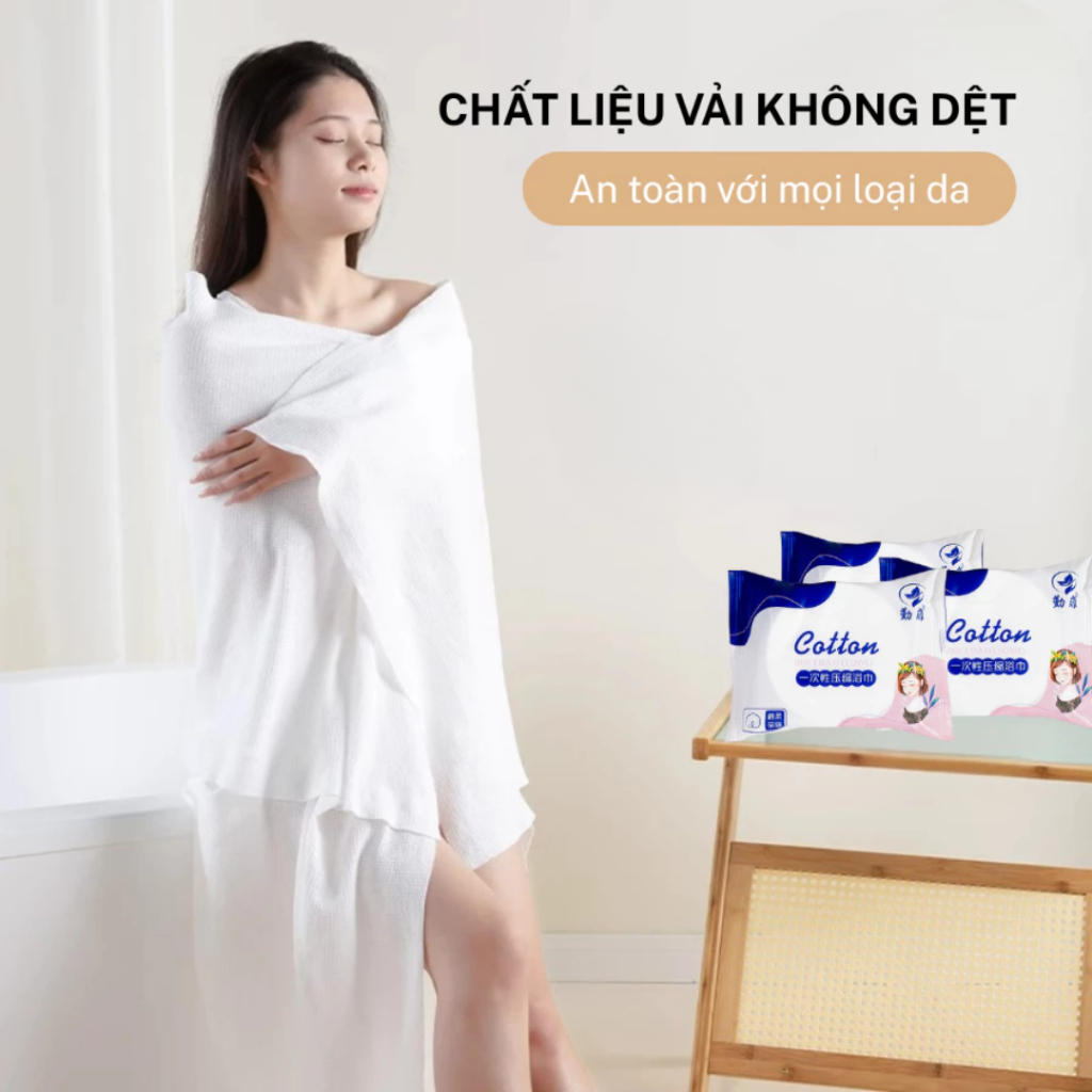 Khăn Tắm Nén Khổ Lớn 70x140cm Khăn Dùng 1 Lần Cotton Mềm Mịn Thấm Hút Tốt Mang Đi Du Lịch Công Tác