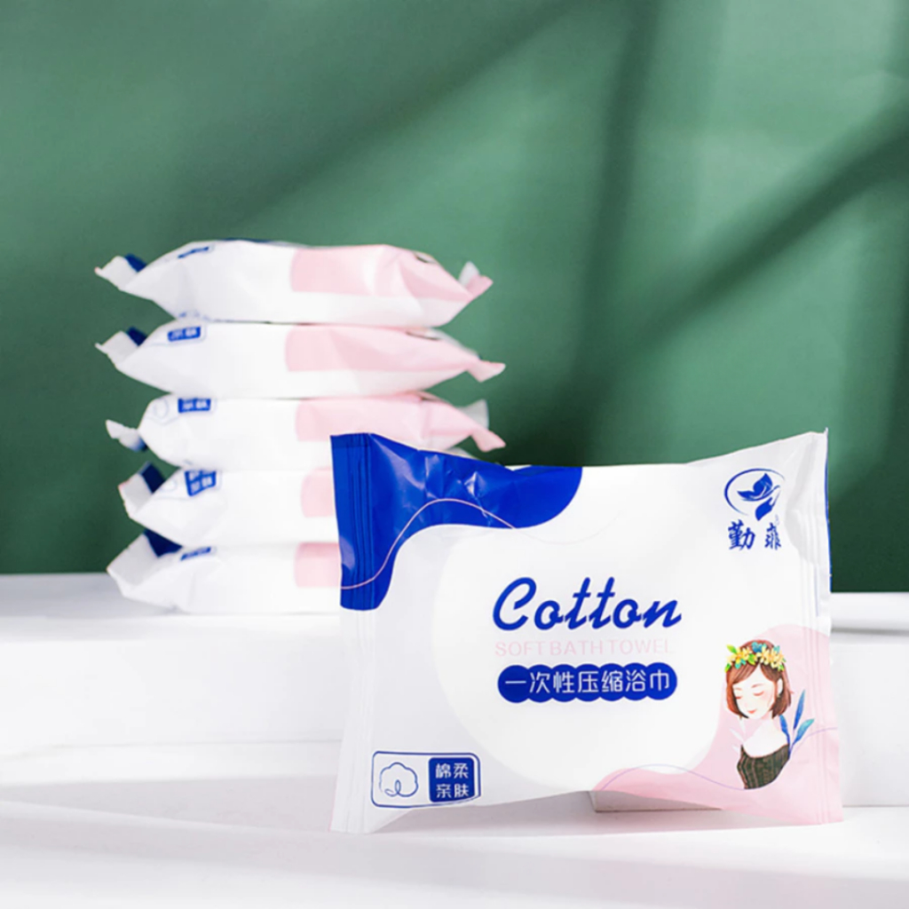 Khăn Tắm Nén Khổ Lớn 70x140cm Khăn Dùng 1 Lần Cotton Mềm Mịn Thấm Hút Tốt Mang Đi Du Lịch Công Tác