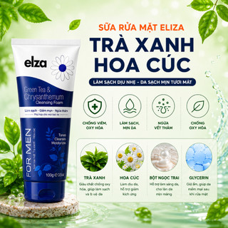Sữa Rửa Mặt Nam Eliza For Men Hoa Cúc 100g, Chiết Xuất Trà Xanh Giúp Sạch Dầu Nhờn Hỗ Trợ Ngừa Mụn Sáng Da