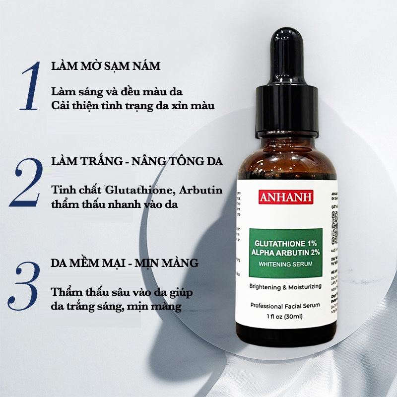 Serum whitening Alpha Arbutin - Glutathione trắng sáng da, chống lão hóa, đều màu da ANHANH