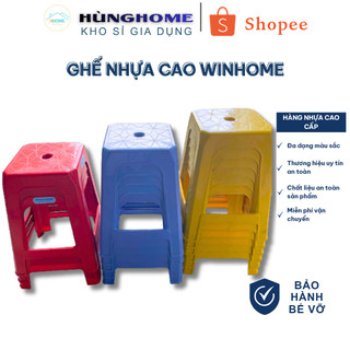 Combo 4/6/8/10/12 Ghế nhựa cao Winhome có lỗ loại dày bền đẹp