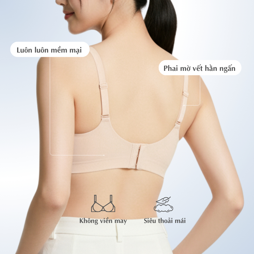 [MUA 2 GIÁ 399K] Áo lót ngực nữ TOKYOLIFE tàng hình không viền không gọng nâng ngực mềm mịn thoáng khí 40001912