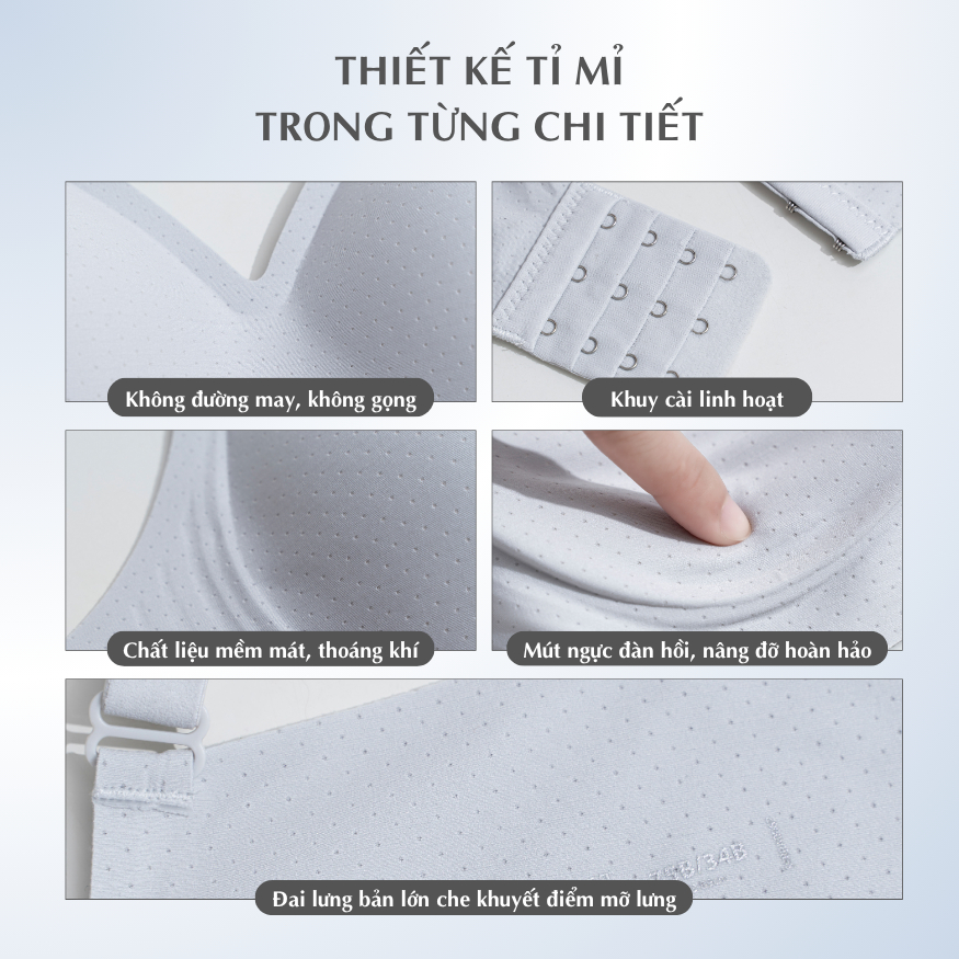 Combo 2 Áo lót ngực nữ TOKYOLIFE tàng hình không gọng nâng ngực mềm mịn thoáng khí 40001912