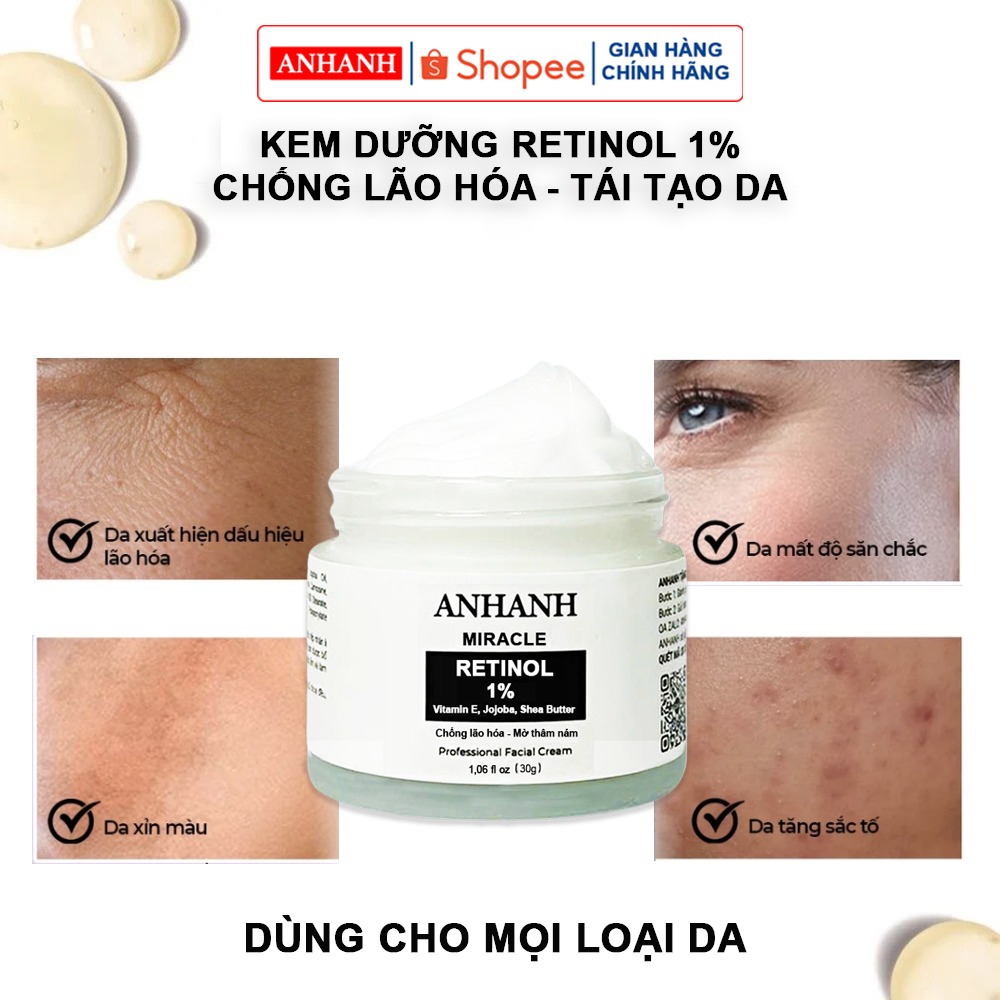 Retinol chống lão hóa, mờ nếp nhăn ANHANH, sáng da, mềm mại, đều màu