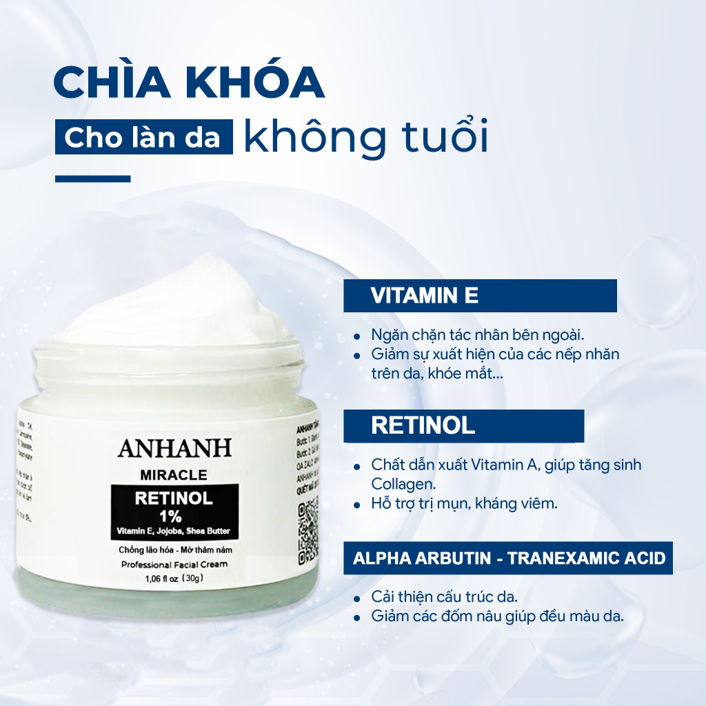 Retinol chống lão hóa, mờ nếp nhăn ANHANH, sáng da, mềm mại, đều màu