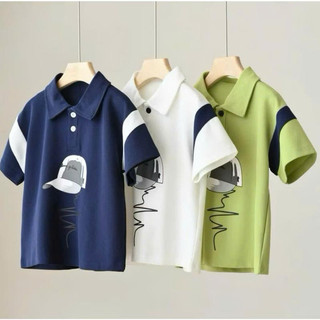 Áo Thun Polo Fom Rộng Hình In Cute Dễ Thương Vải Poly Cá Sấu Mềm Mịn Cho Bé Mẫu Mới Hot 2026 size 15-45kg ( Mẫu 02 )