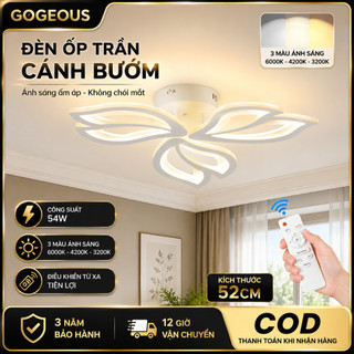 GOGEOUS Đèn Ốp Trần LED 54W 3 Màu Ánh Sáng Có Remote Cho Phòng Khách Phòng Ngủ【COD】