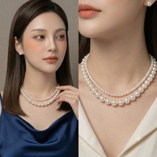 [ DAISYN ] N752 dây chuyền ngọc trai nhân tạo dây đôi hạt 4li- 10li ngọc trai nhân tạo xinh xắn cho nữ