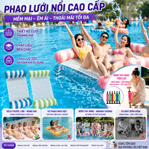Phao bơi mùa hè, ghế bơi bãi biển thời trang, bơm hơi cầm tay kiểu đẩy, phao hồ bơi và bộ dụng cụ bơm hơi.