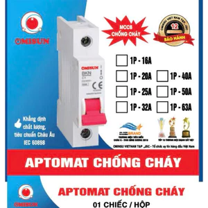 OMISUN CHÍNH HÃNG] Aptomat Chống Cháy 1P 16A-63A | CB Tép An Toàn Chuẩn Châu Âu IEC 60898