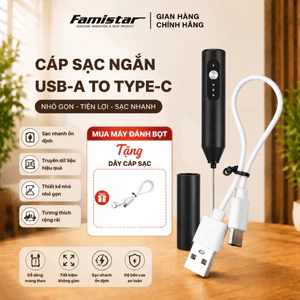 KHÔNG BÁN-Máy Đánh Bọt Cà Phê 10W Pin Sạc Cầm Tay Famistar, Cây Đánh Bọt Coffee, máy đánh trứng BH 1