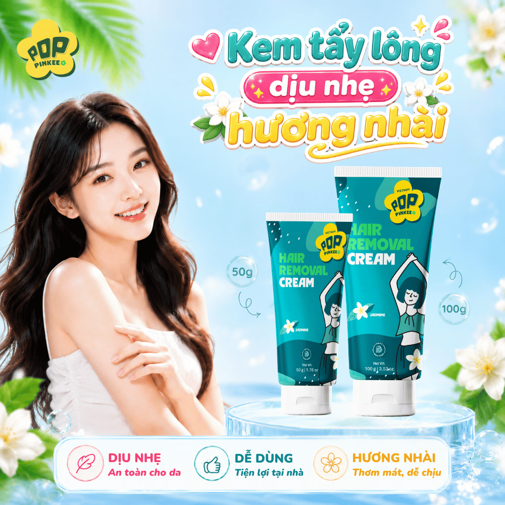Kem Tẩy Lông Pop Pinkee - Nhẹ Dịu, Tẩy Lông Êm Ái