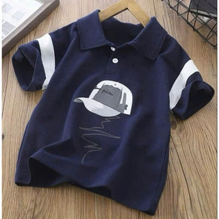 Áo Thun Polo Fom Rộng Hình In Cute Dễ Thương Vải Poly Cá Sấu Mềm Mịn Cho Bé 15-45kg ( Mẫu 03 )