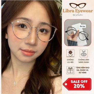 [MUA 1 TẶNG 1 PHỤ KIỆN] Gọng kính cận tròn viền kim loại phong cách dễ thương, dễ đeo chống ánh sáng xanh