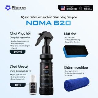 Dung Dịch Phục Hồi Đèn Pha Ô Tô NOMA 620 – Xóa Ố Vàng, Đánh Bóng, Phủ UV Chống Mờ, Sáng Như Mới