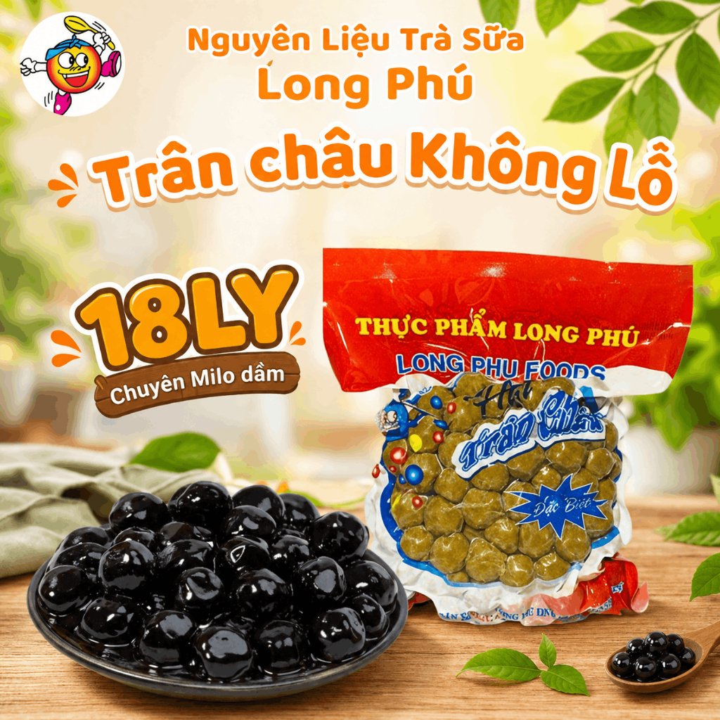 Trân Châu Đường Đen Khổng Lồ Đặc Biệt LONG PHÚ - Topping Nguyên Liệu Trà Sữa, Chè.