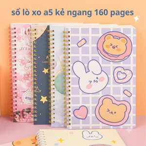 SỔ TAY LÒ XO A5 / SỔ GHI CHÚ BÌA MỀM 160 TRANG MẪU HOẠT HÌNH DỄ THƯƠNG kẻ ngang