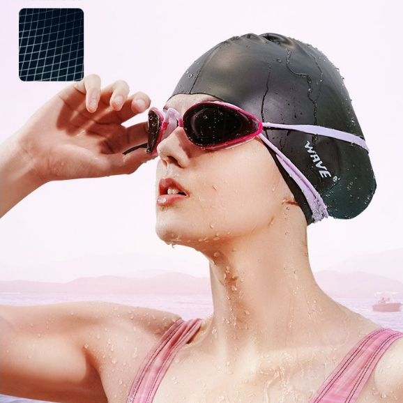Chính Hãng WAVE - Mũ Bơi Trùm Tóc, Nón Bơi Rộng -  Silicone Co Giãn Tốt - Model SC-4614