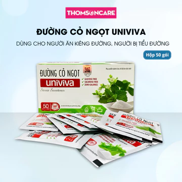 Đường ăn kiêng từ cỏ ngọt, đường ăn kiêng 0 calo Univiva, đường ăn kiêng cho người tiểu đường, đường không calo