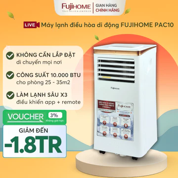 Máy lạnh đứng di động 10.000BTU FUJIHOME, điều hòa mini làm lạnh đa năng lọc không khí cho gia đình