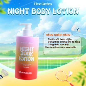 Kem dưỡng body Cao cấp Five Grains dưỡng trắng da Niacinamide, Alpha-Arbutin ban đêm bản nâng cấp 500ML