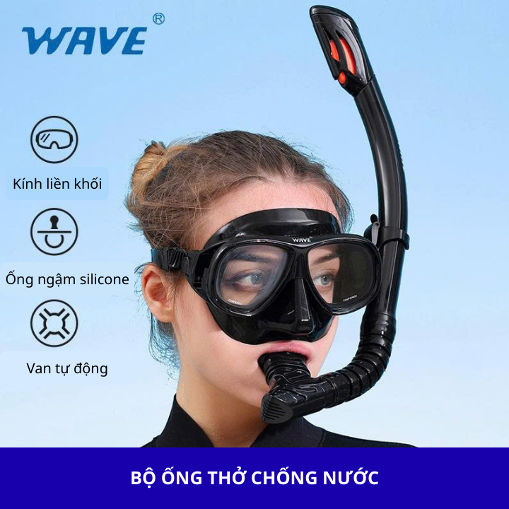 Chính hãng WAVE - Kính bơi lặn, kiếng lặn, mặt nạ lặn biển và ống thở
