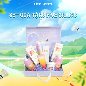Set quà yêu thương Five Grains (sữa tắm/kem dưỡng/xịt chống nắng/tẩy tế bào chết)
