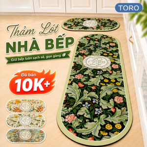 Thảm Trải Sàn Nhà Bếp Thấm Hút Nước Vải Tảo Cát Cao Cấp,thảm chùi chân lót cao su chống trơn trượt dễ dàng vệ sinh
