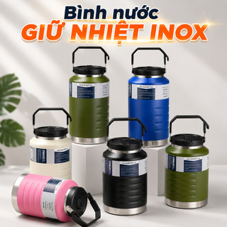 [BỀN] Bình Giữ Nhiệt Chân Không 2L Inox 316 Giữ 24 Tiếng Hai Vách Bằng Thép Không Gỉ Có Nắp Tay Cầm
